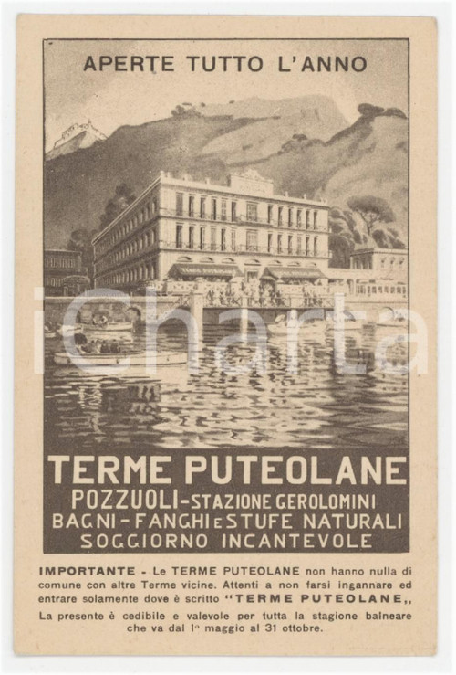 1910 ca POZZUOLI Terme Puteolane - Tessera per 12 bagni 7x1 cm Tessera d'epoca. FAIR/discreto Lievi smussature agli angoli Formato: 7x11 cm originale e autentica 1 1910 ca POZZUOLI Terme Puteolane - Tessera per 12 bagni 7x1 cm Tessera d'epoca. FAIR/discreto Lievi smussature agli angoli Formato: 7x11 cm originale e autentica 1